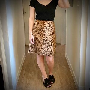 Vintage Velour Leopard Print Skirt